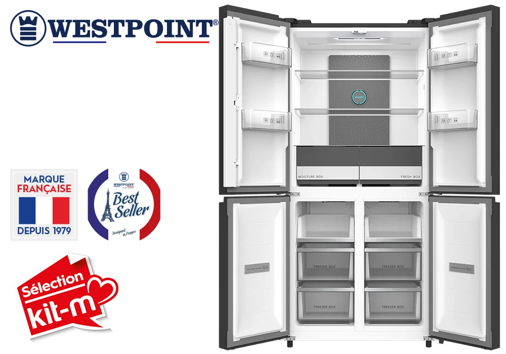 Combiné 4 Portes Inverter Vitrée Noir (W4FNN-52E24EDGN) – Image 2