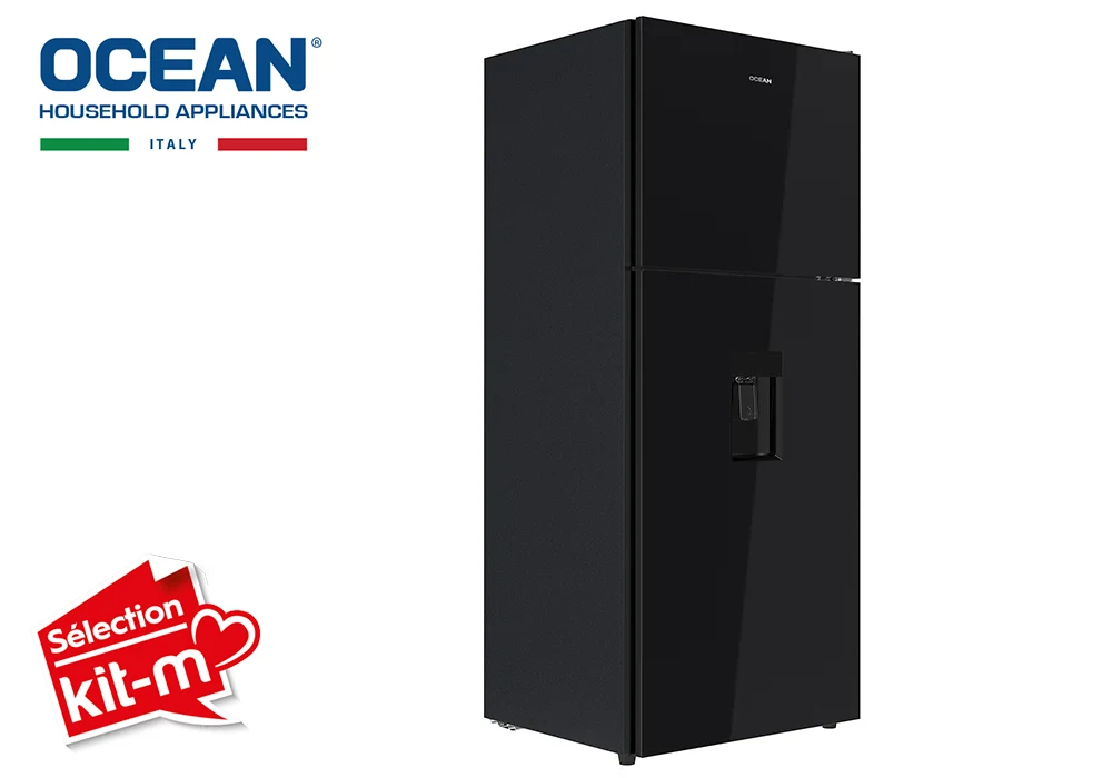 Réfrigérateur 2 Portes Vitrée Noire OCEAN OSDD382NFBG3 – Image 2