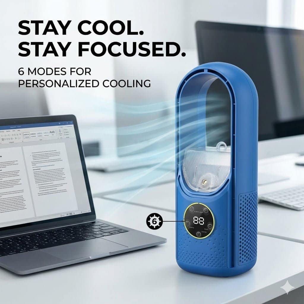 Ventilateur Tour Sans Pales Silencieux pour Bureau – Image 9