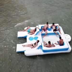 Île flottante gonflable pour lac ou piscine – 6-Person Floating Lounge 01