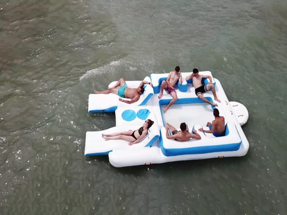 Île flottante gonflable pour lac ou piscine – 6-Person Floating Lounge 01