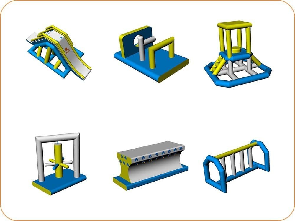 Structures gonflables de parc aquatique prêtes à expédier à vendre