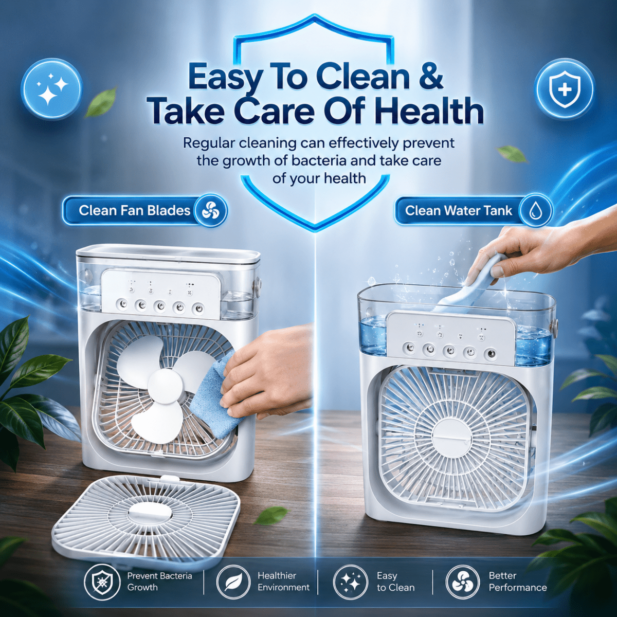 Ventilateur Rafraîchisseur USB – Humidificateur d’Air Portable Rechargeable – Image 5