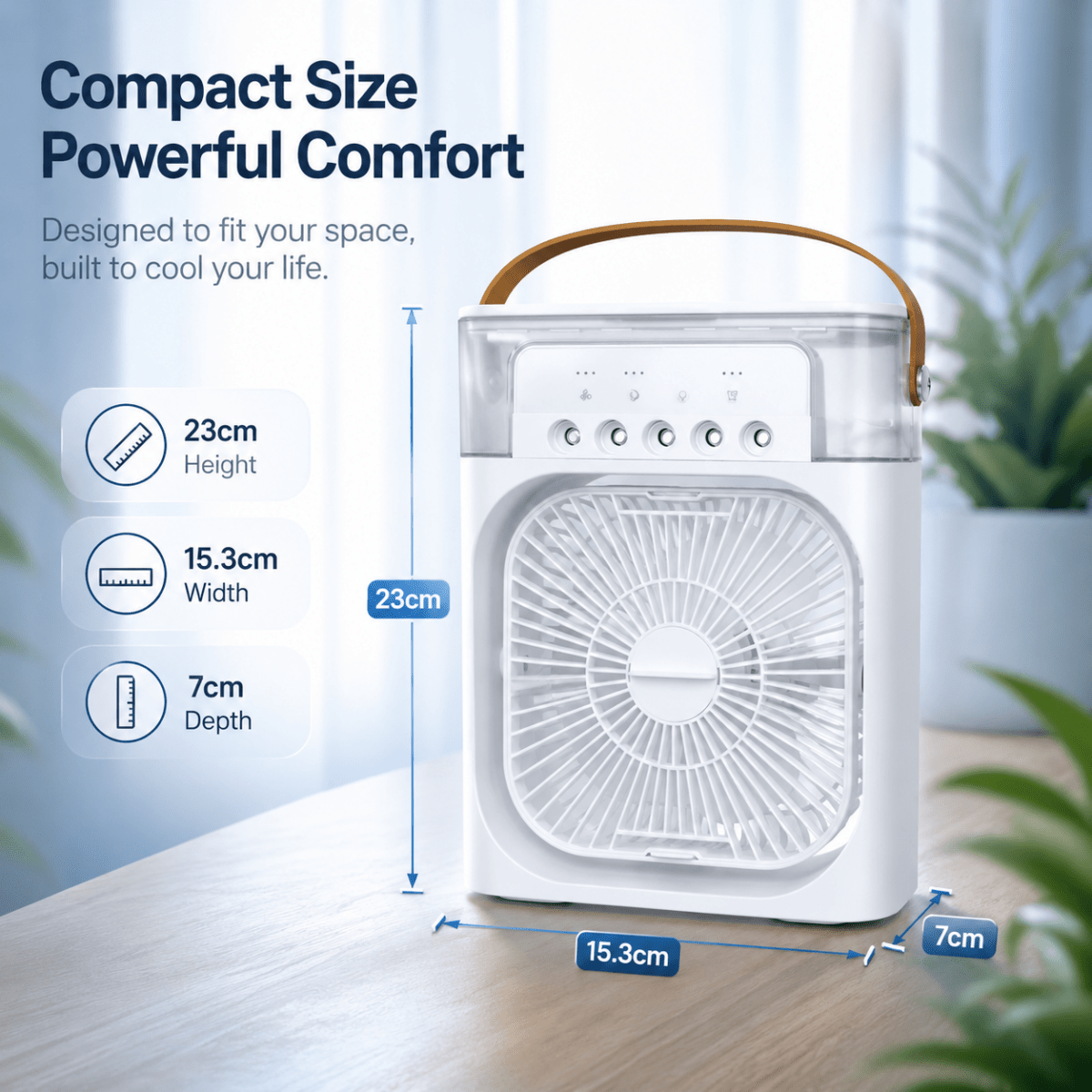 Ventilateur Rafraîchisseur USB – Humidificateur d’Air Portable Rechargeable – Image 7