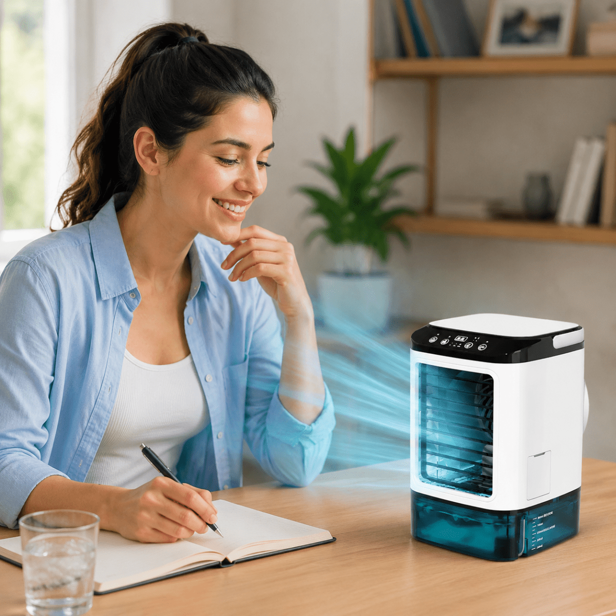 Ventilateur Brumisateur Portable USB – Humidificateur avec Veilleuse LED 3 Vitesses – Image 2