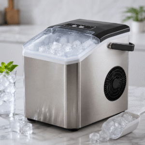 Machine à Glaçons Automatique Compacte – Glaçons Rapides avec Couvercle Transparent
