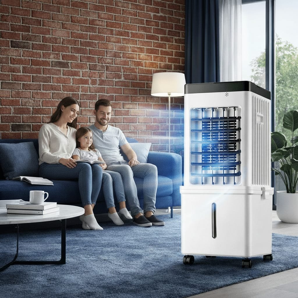 Climatiseur Mobile Sans Évacuation 3-en-1 – Rafraîchisseur d’Air sur Roulettes avec Télécommande – Image 4