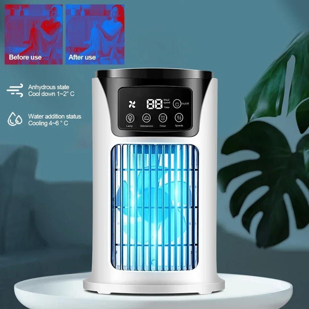 Rafraîchisseur d’Air Portable USB 6 Vitesses – Ventilateur Brumisateur & Humidificateur avec Minuterie – Image 6