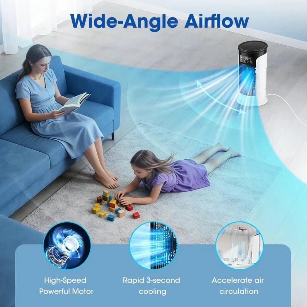 Rafraîchisseur d’Air 3-en-1 6 Vitesses – Ventilateur Mobile avec Veilleuse LED – Image 6