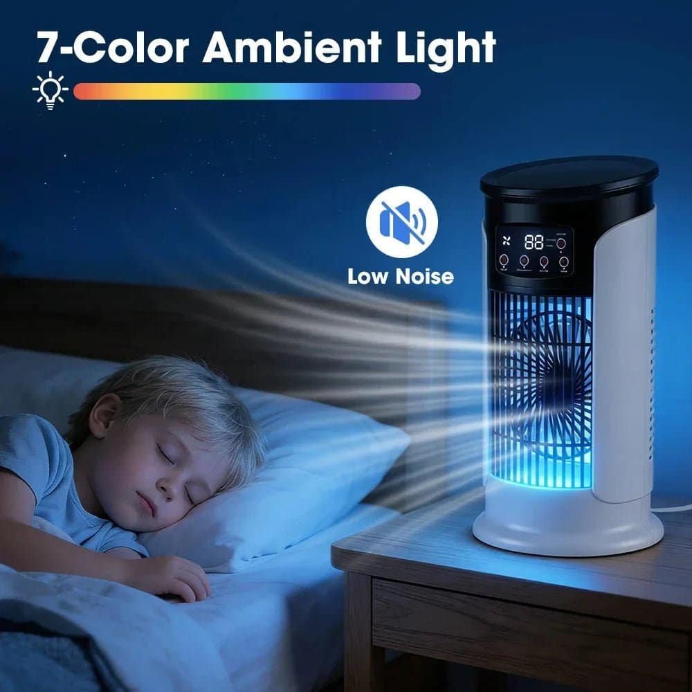 Rafraîchisseur d’Air 3-en-1 6 Vitesses – Ventilateur Mobile avec Veilleuse LED – Image 8