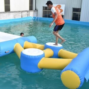 Parcours d’obstacles aquatiques extérieurs commerciaux Bouncia — New Frog Jump 01