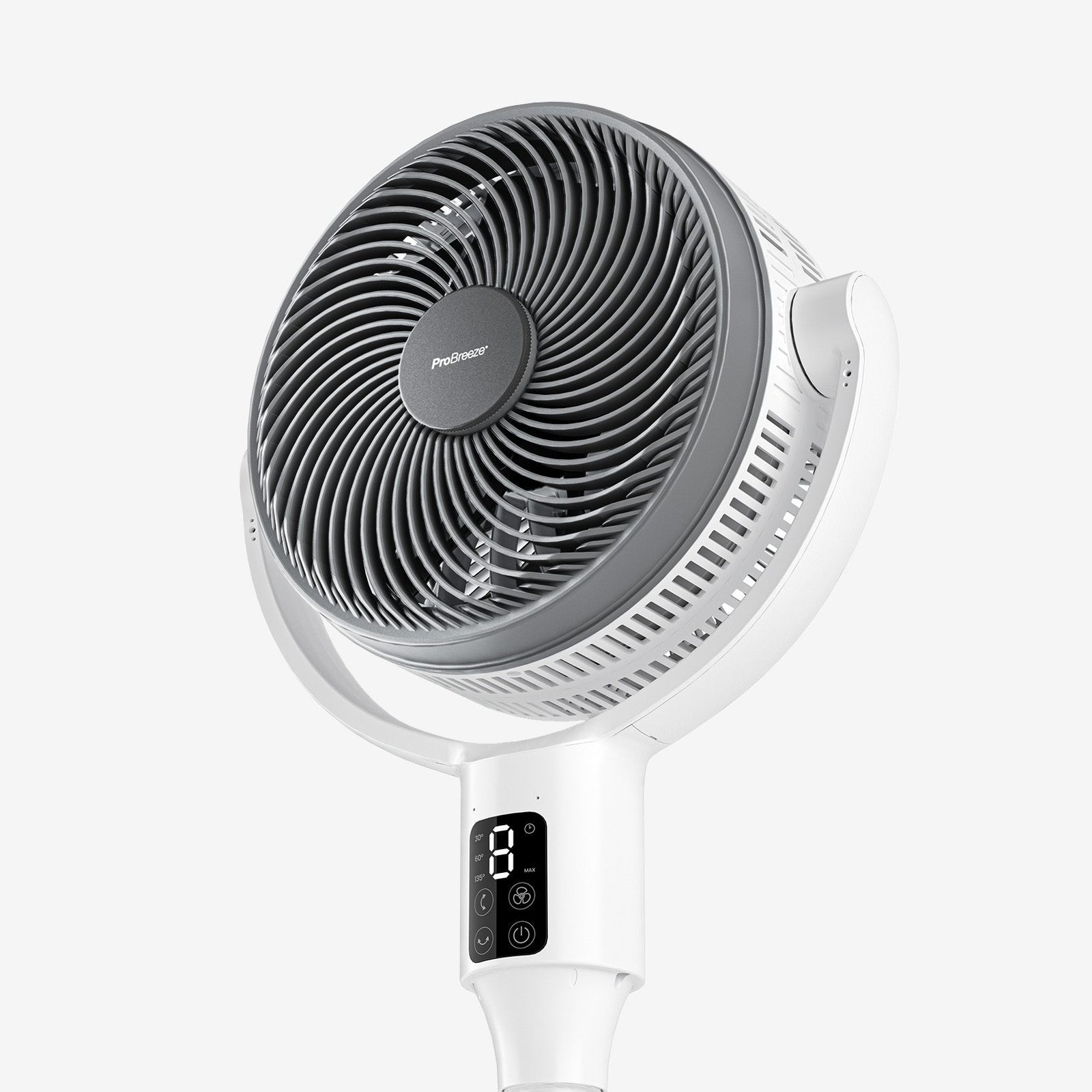 AirFlo Plus™ Ventilateur sur pied hybride intelligent 44″ – Circulateur d’air ultra-silencieux – Blanc/Gris – Image 5