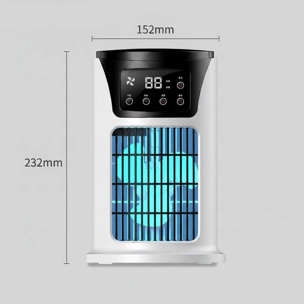 Rafraîchisseur d’Air Portable USB 6 Vitesses – Ventilateur Brumisateur & Humidificateur avec Minuterie – Image 3