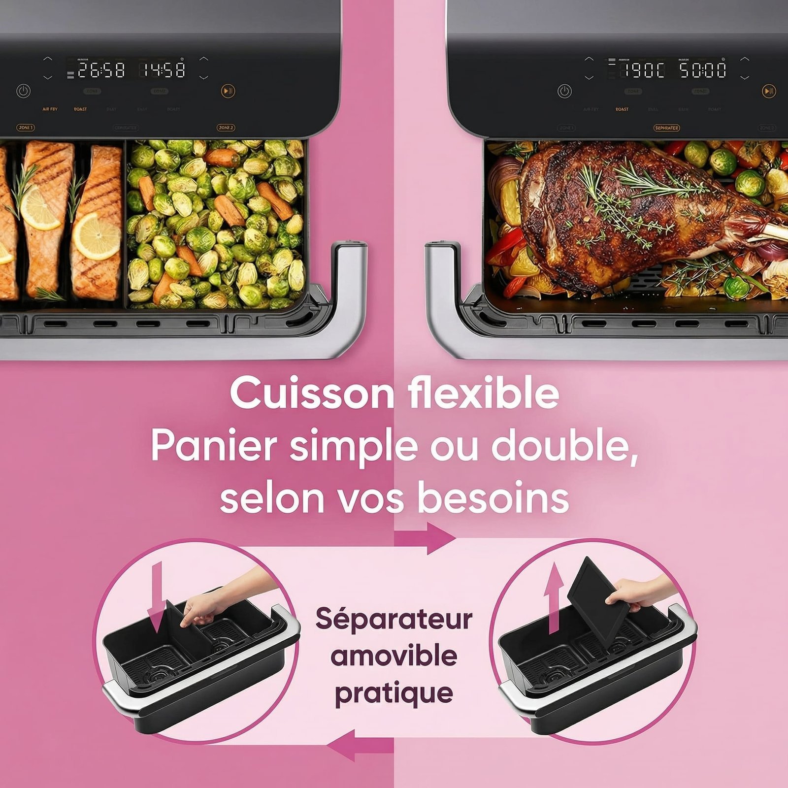 Friteuse à Air Double Zone 10L – Air Fryer Sans Huile – Image 4