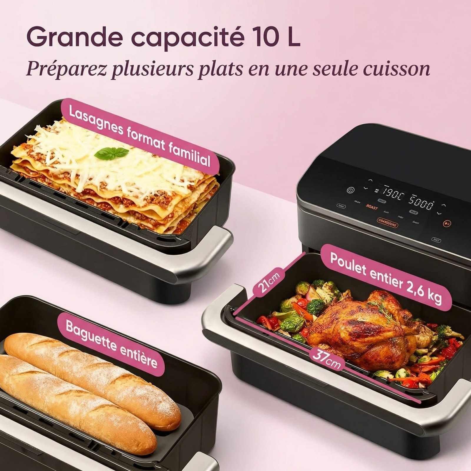 Friteuse à Air Double Zone 10L – Air Fryer Sans Huile – Image 5