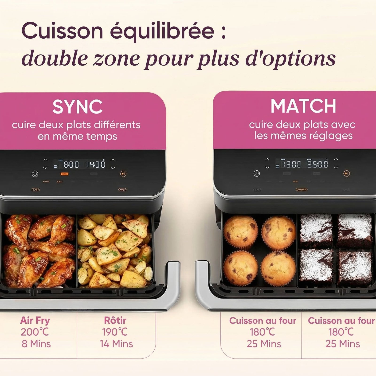 Friteuse à Air Double Zone 10L – Air Fryer Sans Huile – Image 8