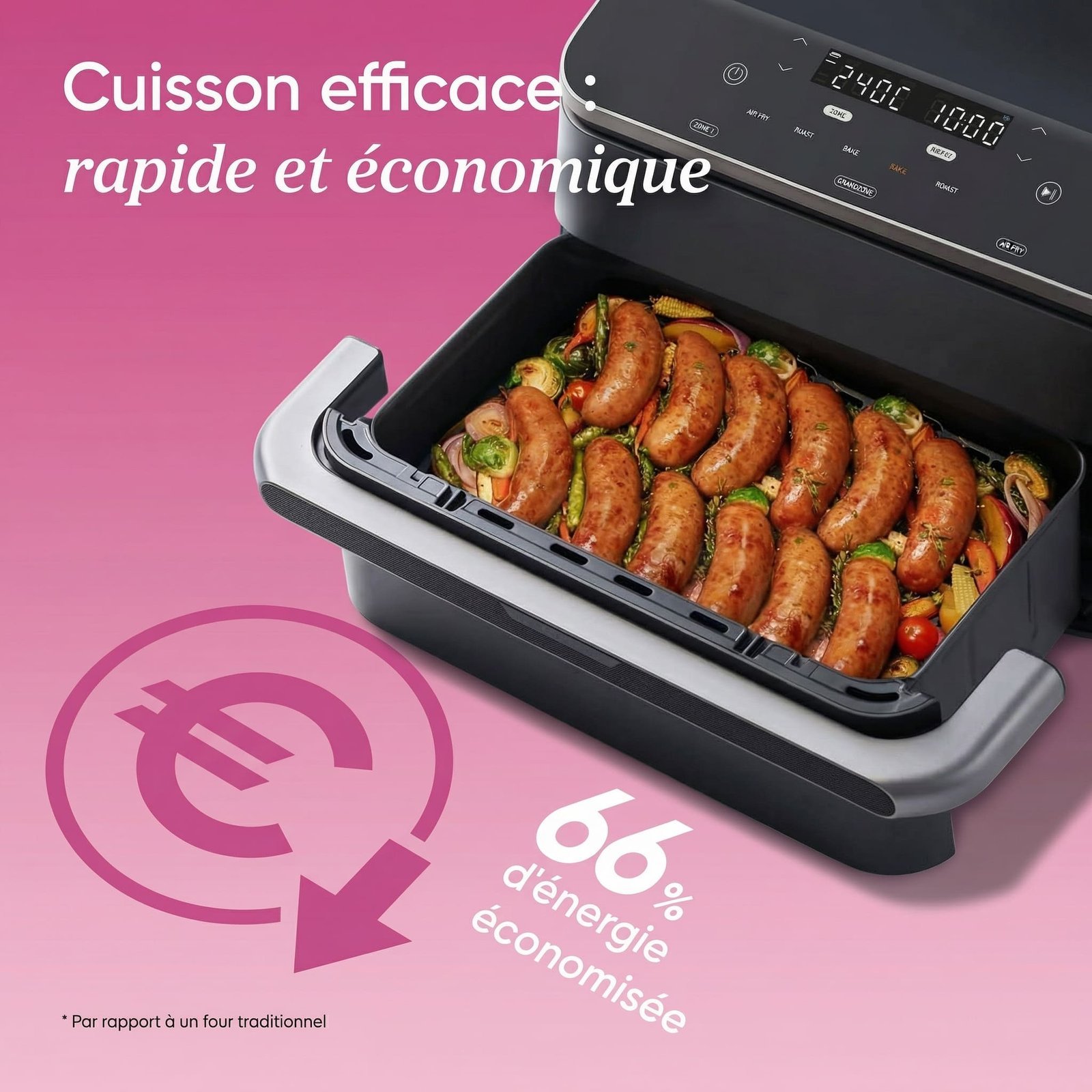 Friteuse à Air Double Zone 10L – Air Fryer Sans Huile – Image 9