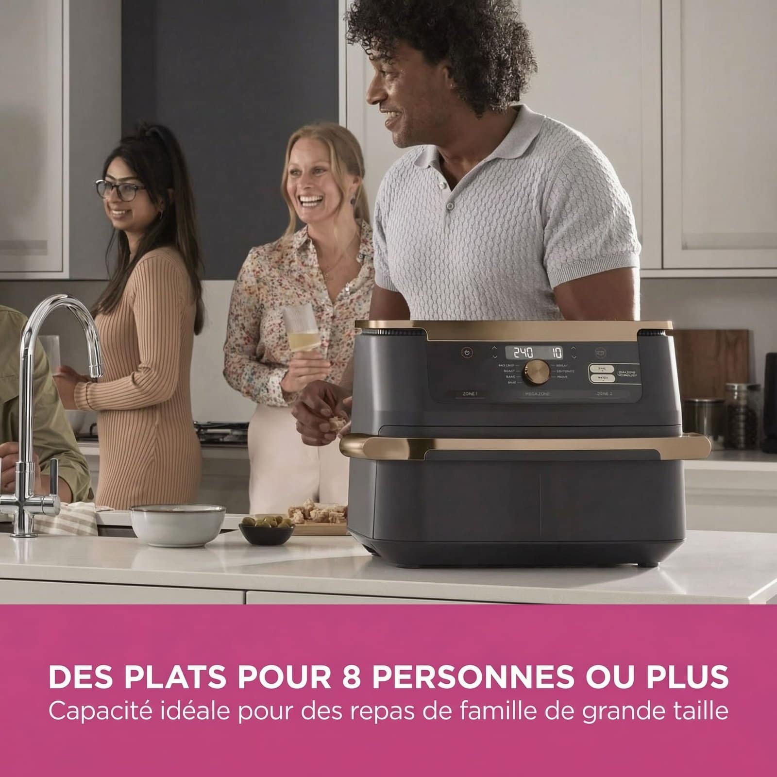 Friteuse Sans Huile Double Zone 10,4L – Air Fryer avec Séparateur Amovible – Image 11