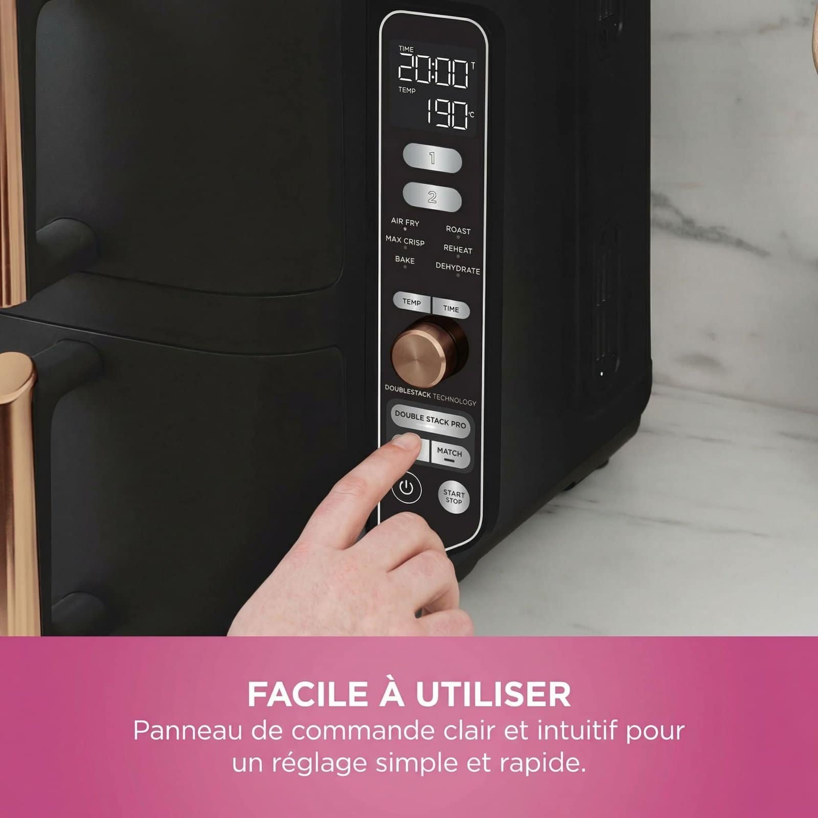 Air Fryer Double Tiroir Vertical 9,5L – Friteuse Sans Huile – Image 2