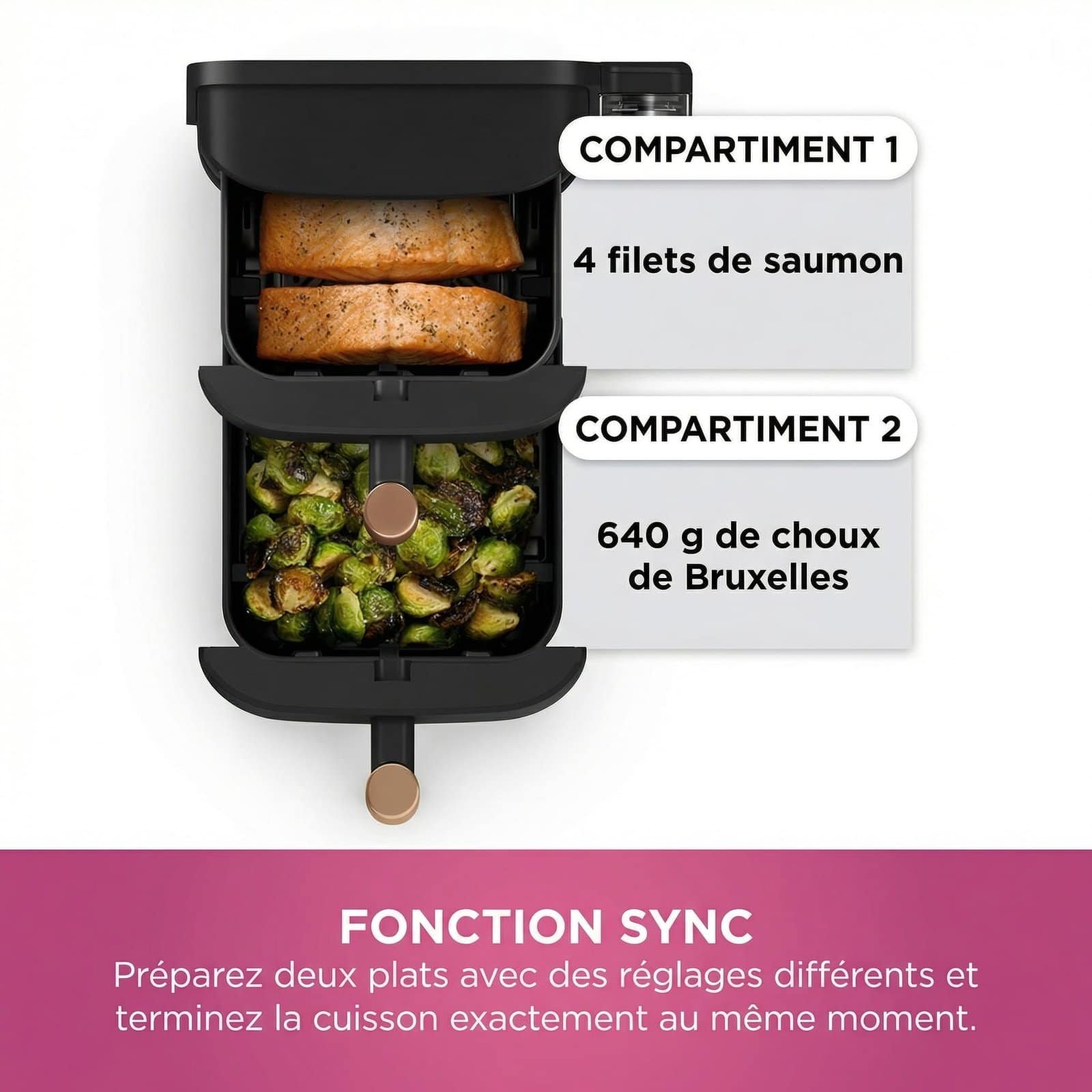 Air Fryer Double Tiroir Vertical 9,5L – Friteuse Sans Huile – Image 10