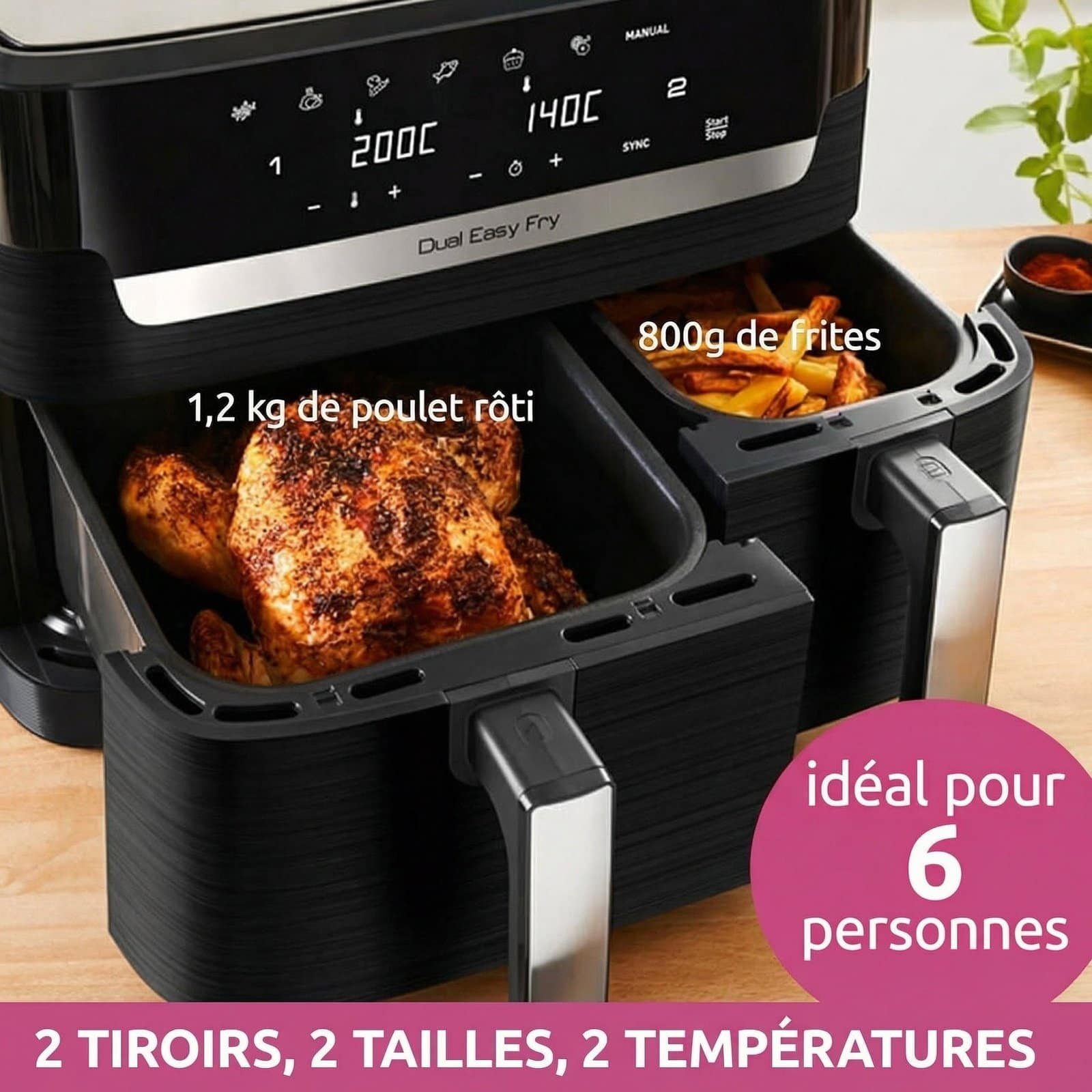Air Fryer Double Zone 8,3 L – Friteuse Sans Huile – Image 3