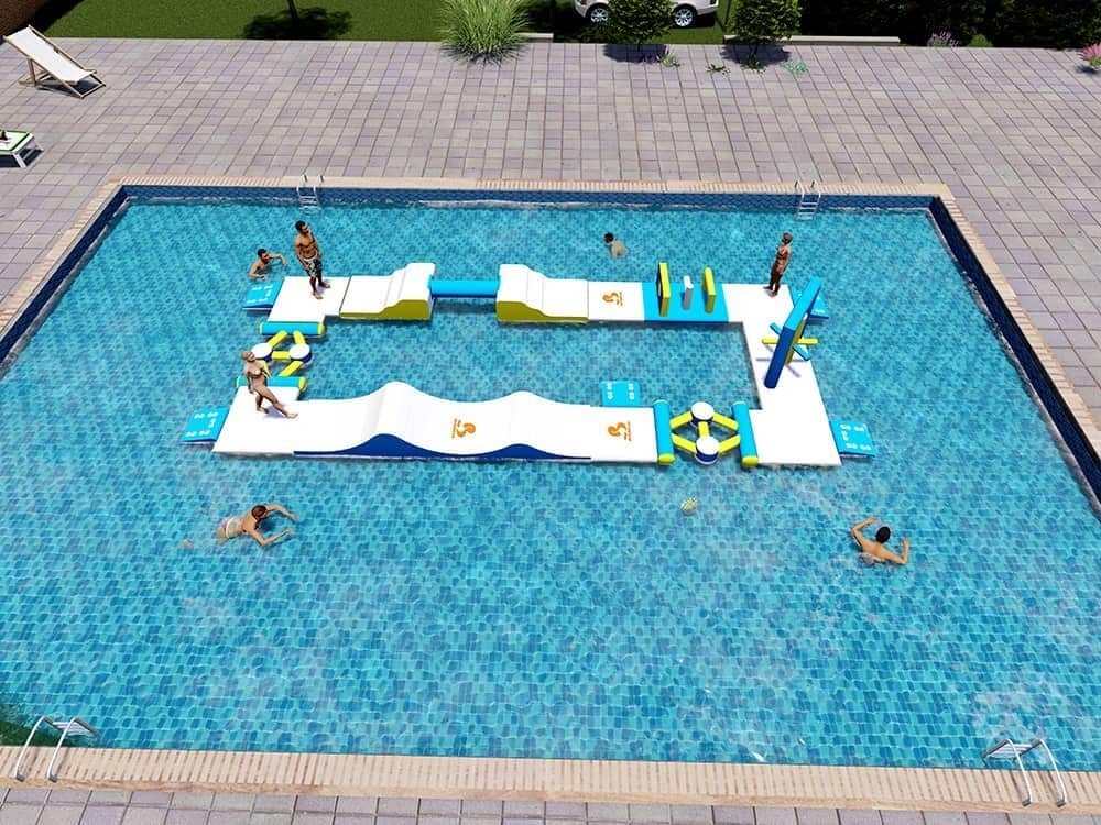 Parcours d’obstacles gonflable personnalisable pour piscine – parfait pour parc aquatique en piscine – Pool Park 18