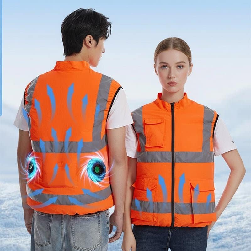 Gilet Rafraîchissant avec Ventilateurs et Bandes Réfléchissantes – Image 8