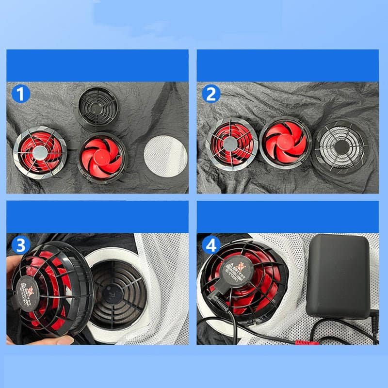 Gilet Rafraîchissant avec Ventilateurs et Bandes Réfléchissantes – Image 13