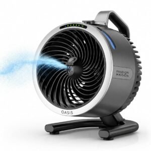 Ventilateur Brumisateur Sans Fil Passion Maison Oasis – Portable, Rechargeable & Jusqu’à 12 h d’autonomie
