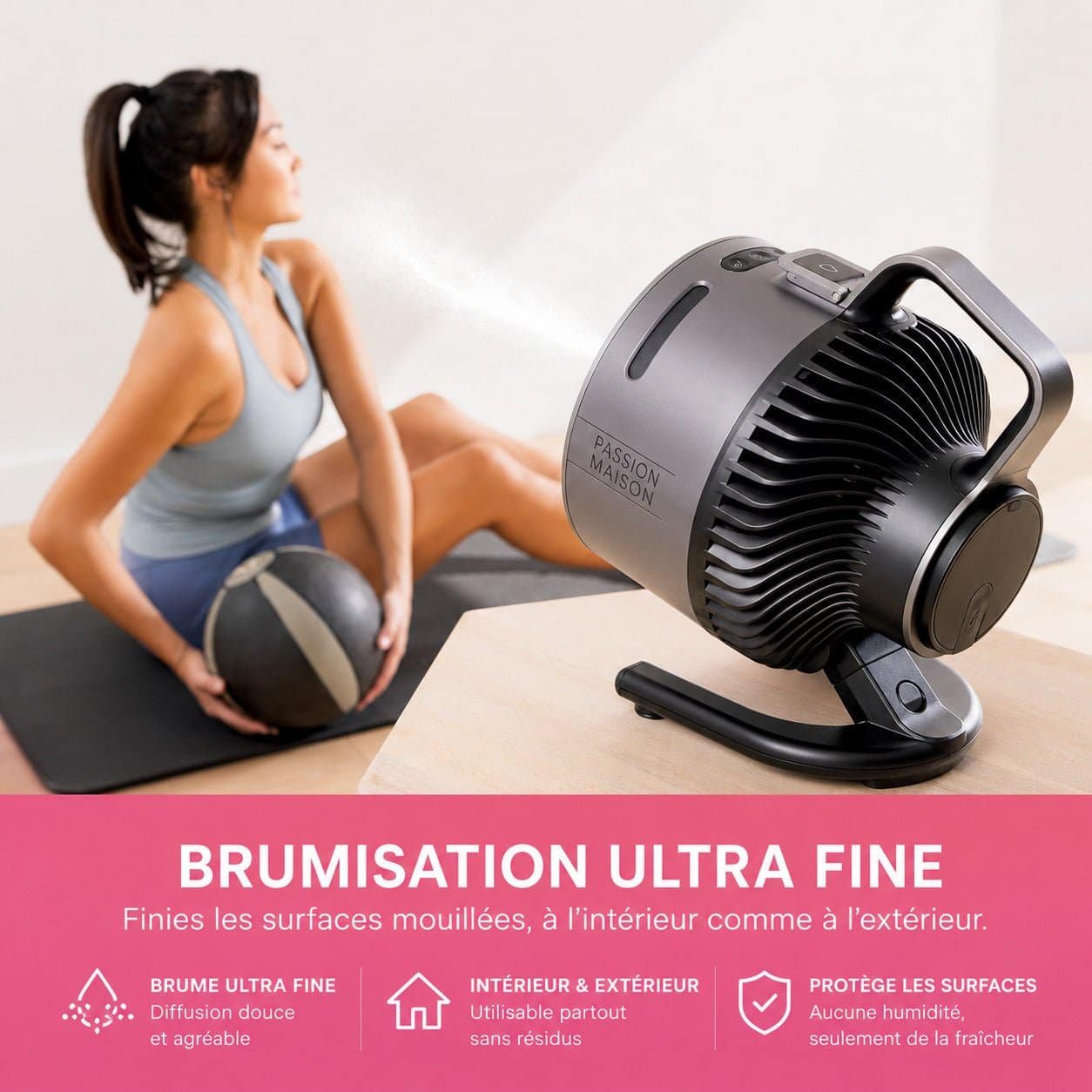 Ventilateur Brumisateur Sans Fil Passion Maison Oasis – Portable, Rechargeable & Jusqu’à 12 h d’autonomie – Image 7