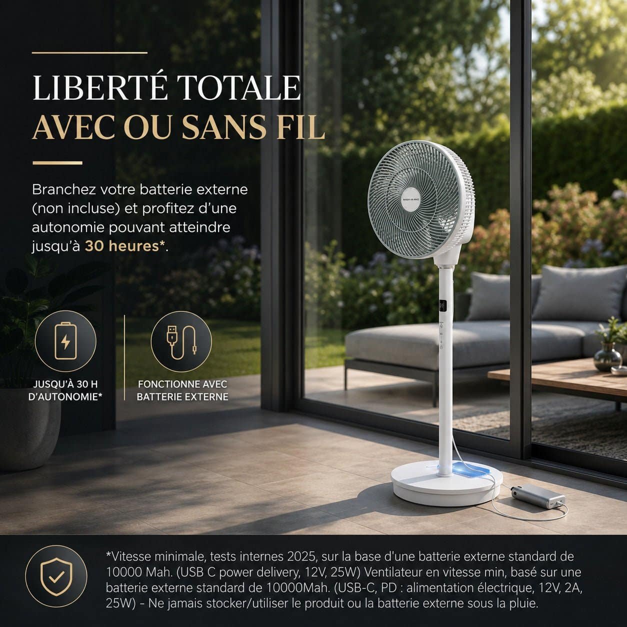 Ventilateur Nomade Passion Maison Zephyr – Ultra Silencieux, Sans Fil & Jusqu’à 30 h d’autonomie – Image 5